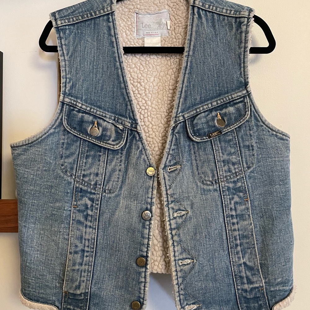 Vintage USA Lee Storm Rider Denim Sherpa Vest Men’s S/M
